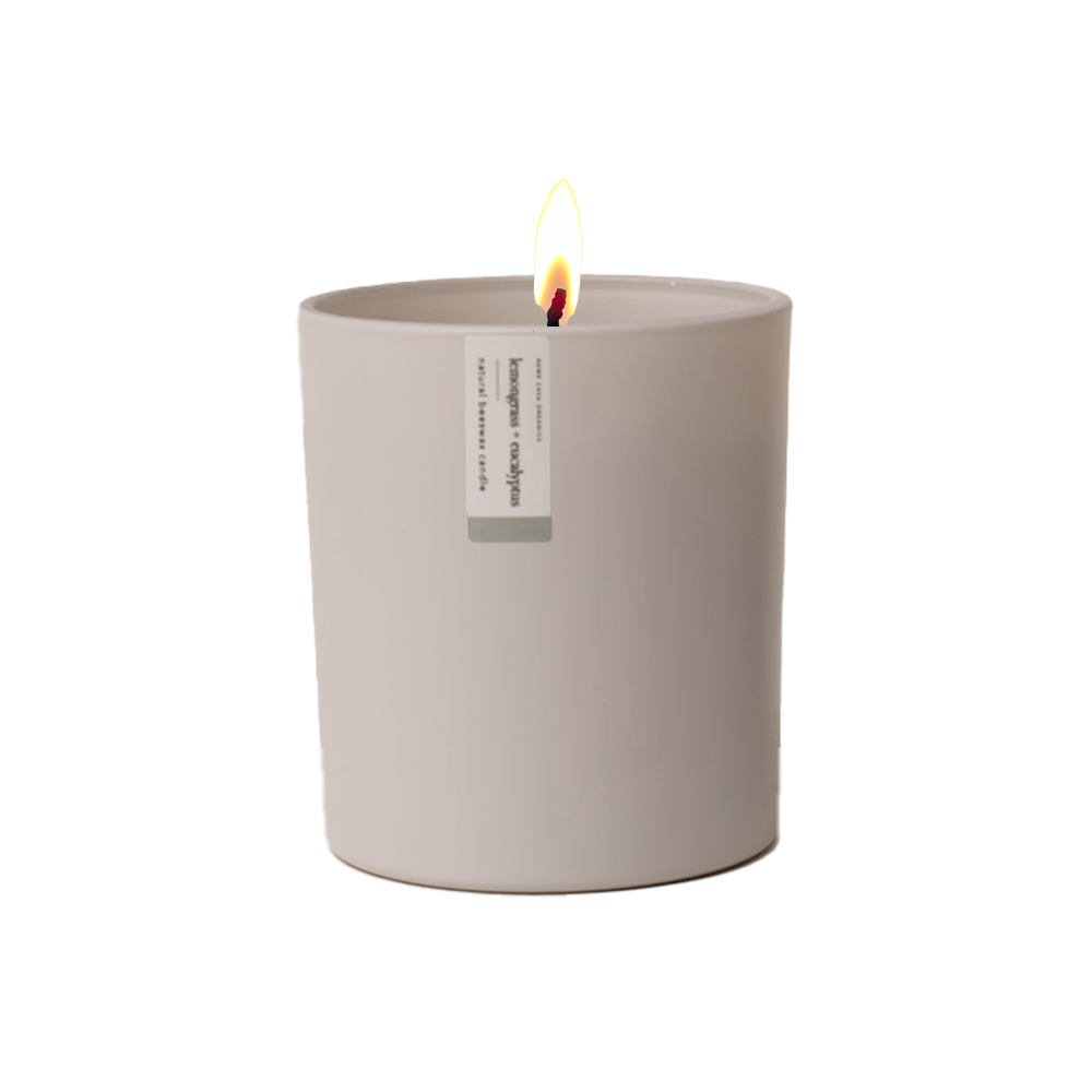 Lemongrass + Eucalyptus Beeswax Candle | 8.75 oz