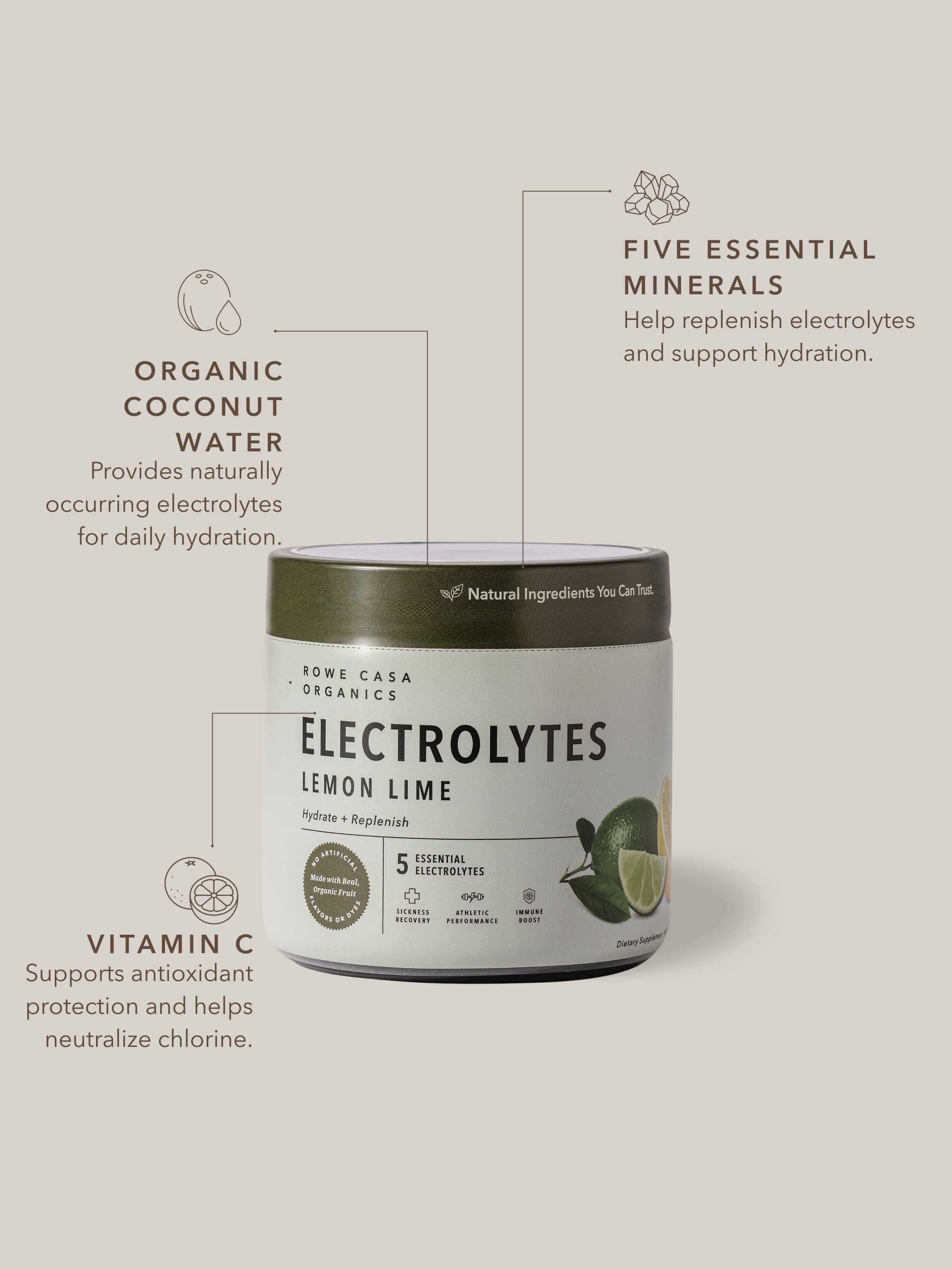 Lemon Lime Electrolytes | 30 Serving Canister