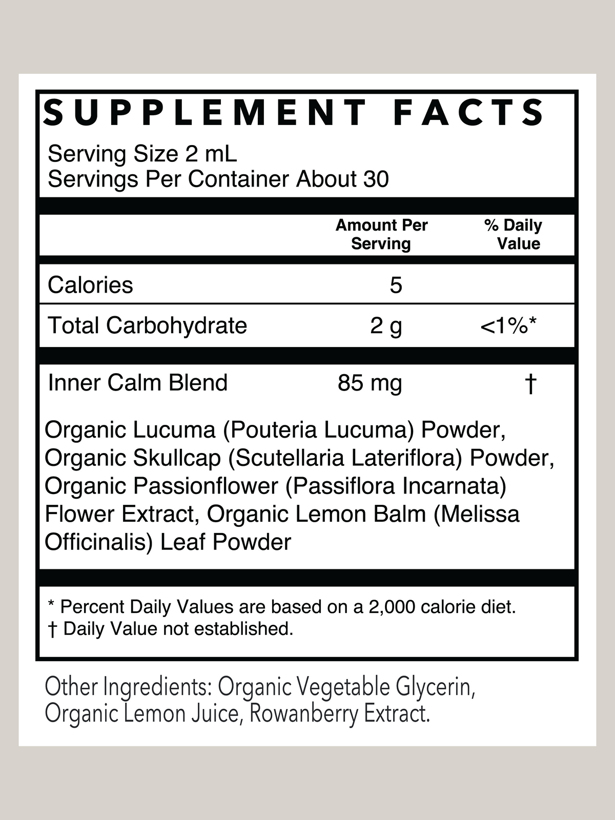 Inner Calm Herbal Tincture | 2 oz