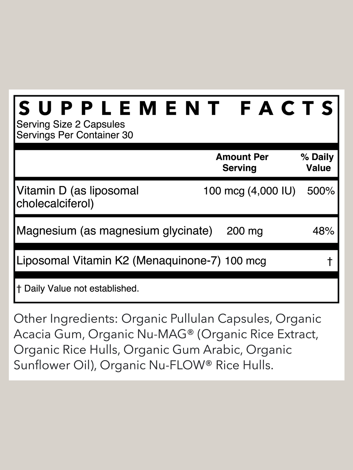 Liposomal Vitamin D3 + K2 | 60 Capsules