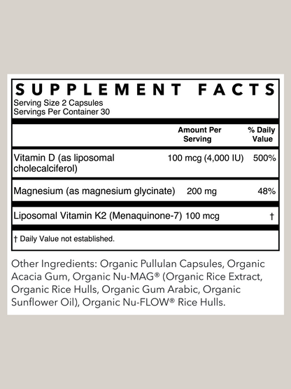 Liposomal Vitamin D3 + K2 | 60 Capsules