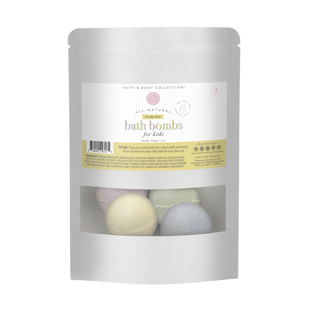 BATH BOMBS FOR KIDS 4 count Rowe Casa Organics Wholesale